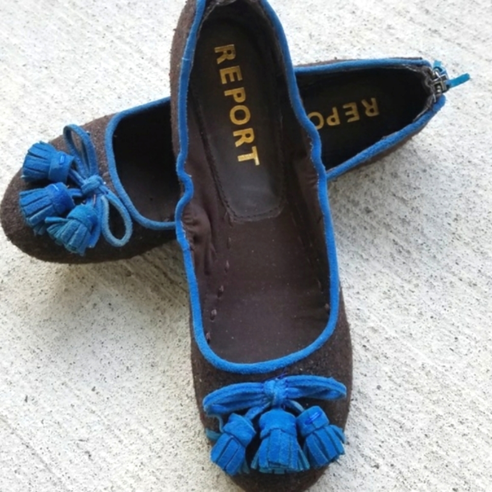 Report Ballet Flats Brown Tweed 8 1/2